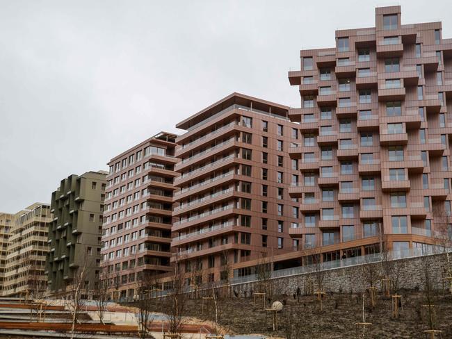 The buildings at the Paris 2024 Olympic village on its inauguration day in Saint-Denis, northern Paris. The village, constructed on a 52-hectare site is located on a cluster of former industrial wastelands with the centerpiece being the Cite du Cinema. Picture: AFP