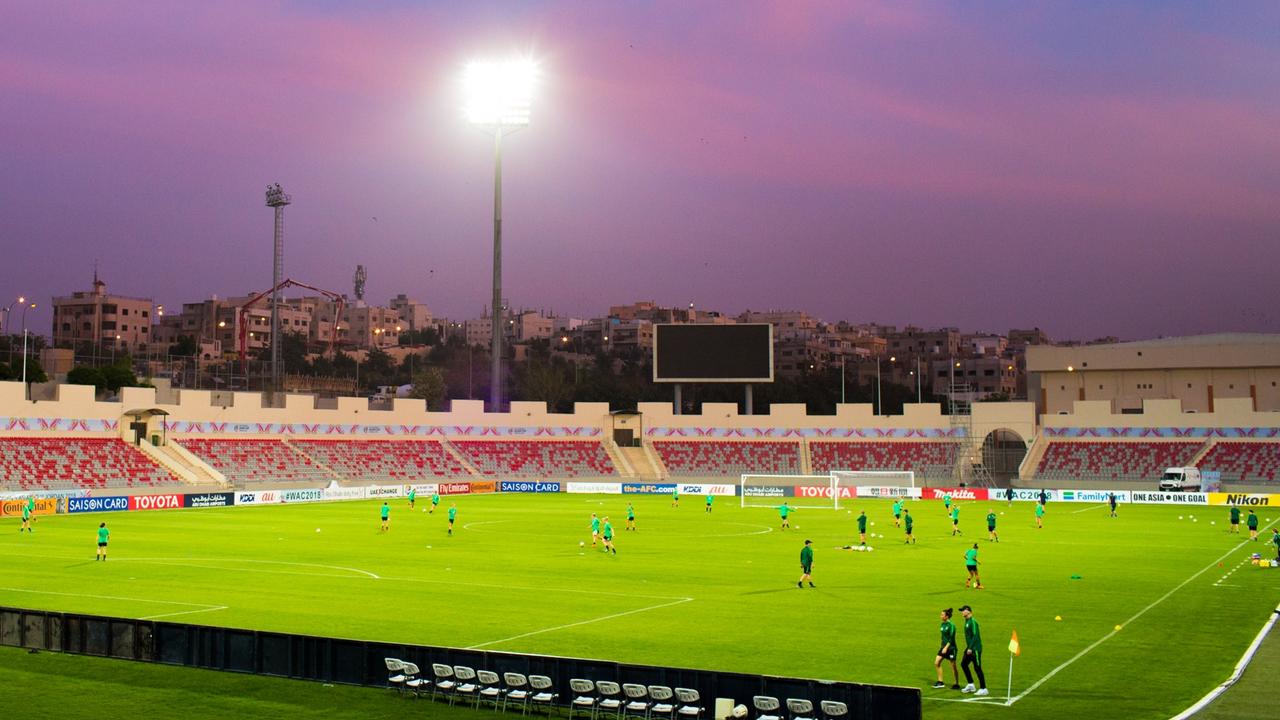 The Matildas training at the King Abdullah II Stadium, Amman, ahead of the Asian Cup match with Japan. Picture: Val Migliaccio