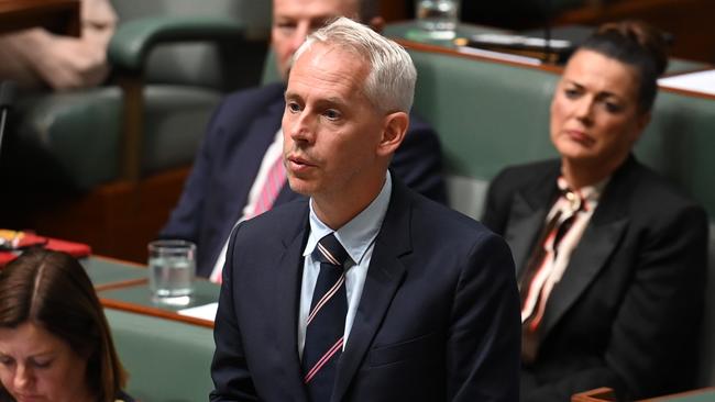 Immigration Minister Andrew Giles in question time on Tuesday. Picture: NCA NewsWire / Martin Ollman