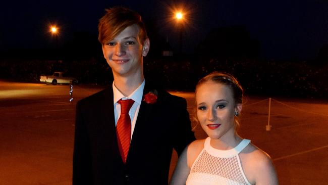 Nathaniel Reddan and Rae-ane King enter the Roma State College Formal in style. Photo Tom Gillespie / Western Star