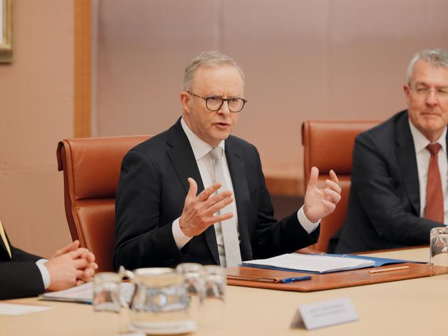 CANBERRA, AUSTRALIA - NewsWire Photos - 29 JULY, 2024: Australian Prime Minister Anthony Albanese holds a Full Ministry Meeting inside the Cabinet Room at Parliament House in Canberra. Picture: NewsWire / David Beach