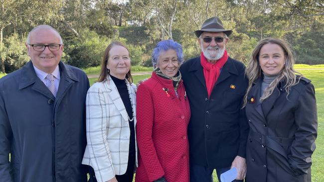 Commissioners of the Yoorrook Justice Commission (left to right): Professor the Honourable Kevin Bell AM QC, Distinguished Professor Maggie Walter, Chair Professor Eleanor Bourke, Dr Wayne Atkinson and Sue-Anne Hunter.