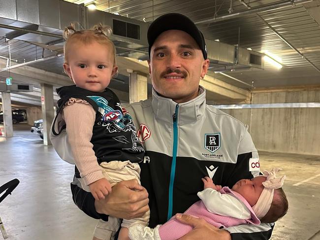 Powell-Pepper with his daughters Frankie and Billie. Picture: Instagram