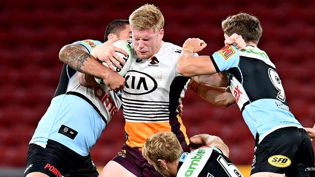 Tom Flegler will return for the Broncos against the Titans. Picture: Bradley Kanaris/Getty Images