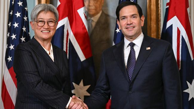 Foreign Minister Penny Wong and US Secretary of State Marco Rubio in Washington on Wednesday (AEDT). Picture: AFP