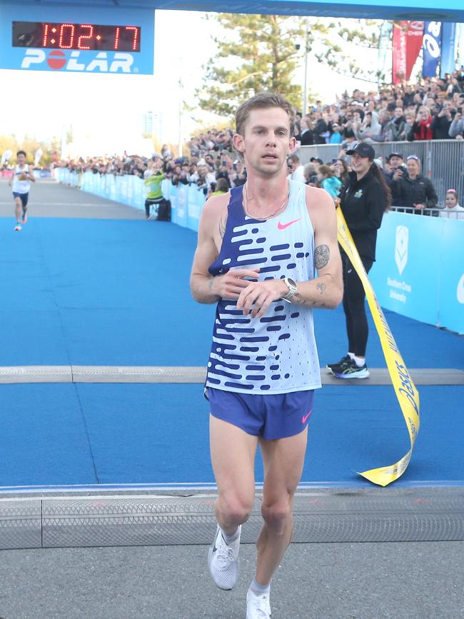 Gold Coast Marathon 2023 Winner of Half Marathon Brett Robinson. 1 July 2023 Southport Picture by Richard Gosling