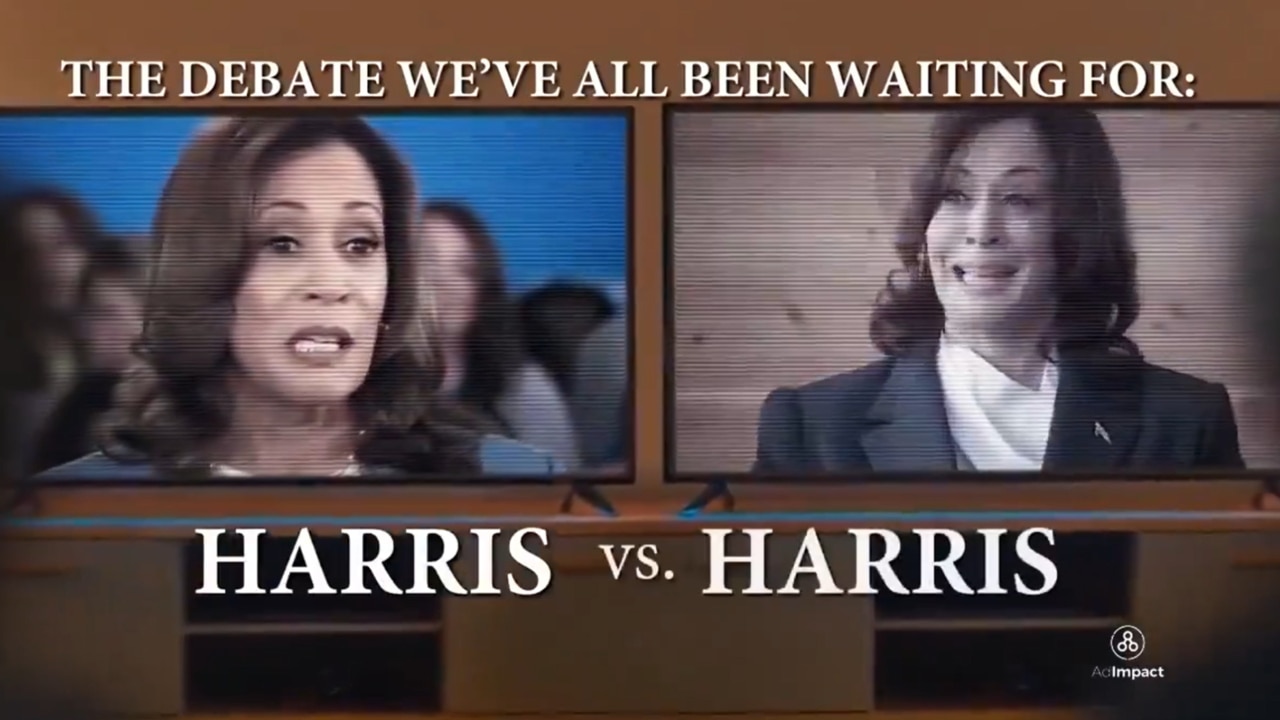 Donald Trump Releases ‘brutal’ Ad Of Kamala Harris ‘debating Herself ...