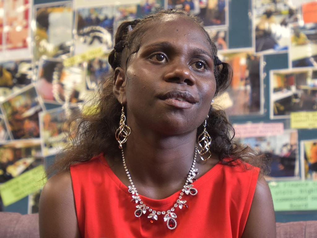 Gunbalanya School graduate Mahalia Gameraidj accepts her NTCET. Picture: Sierra Haigh