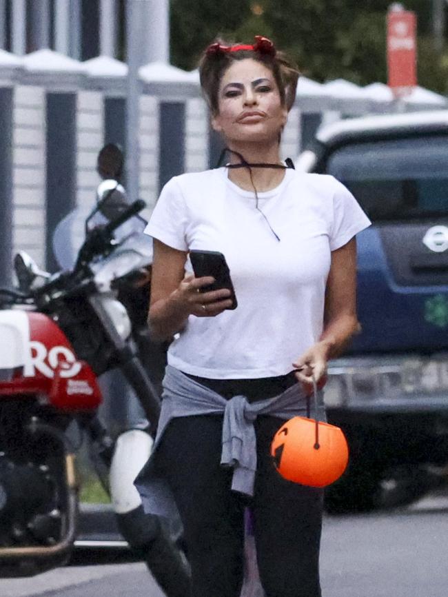 Eva Mendes said her kids painted her face for Halloween in Bondi. Picture: Media Mode