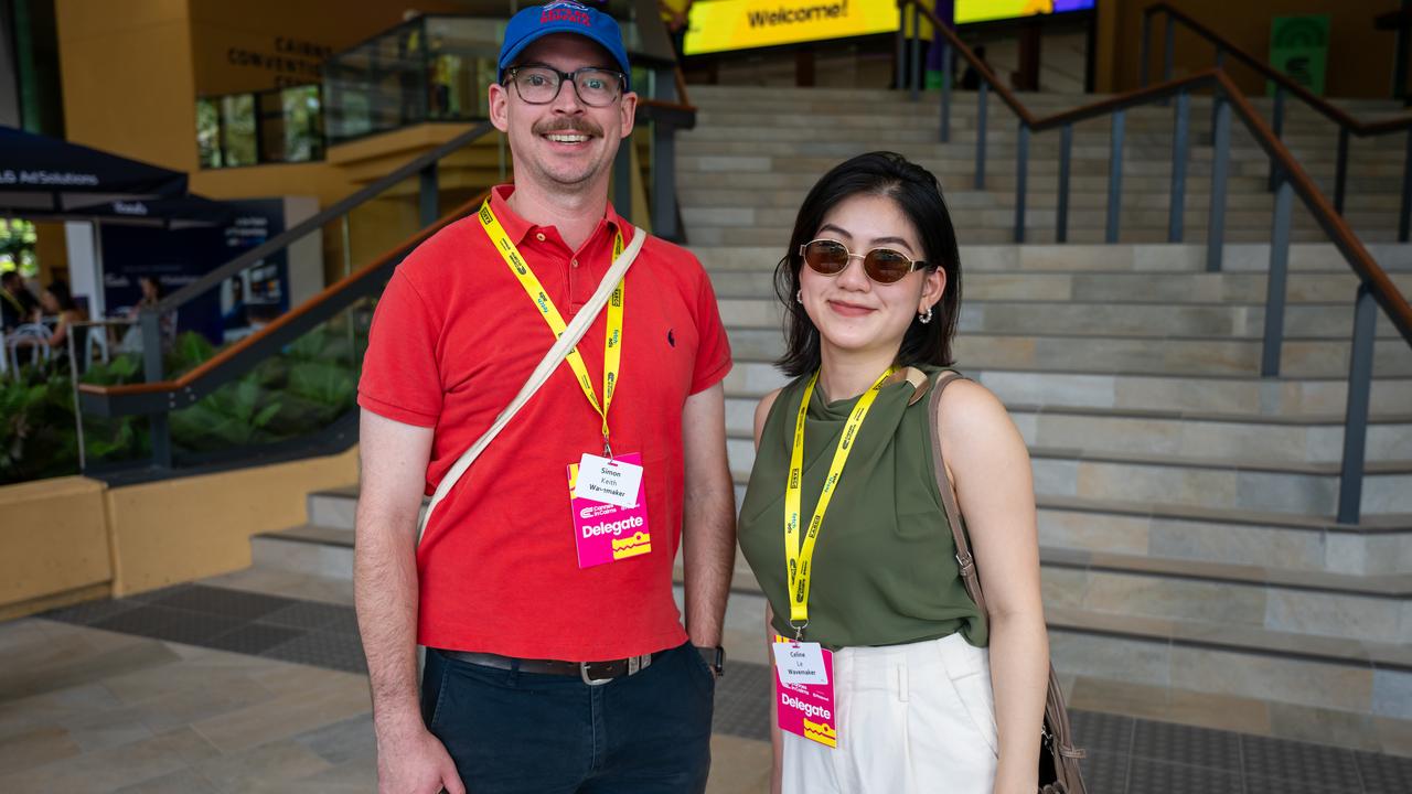 Simon Keith and Celine Le at Cannes In Cairns on Tuesday Morning. Picture Emily Barker