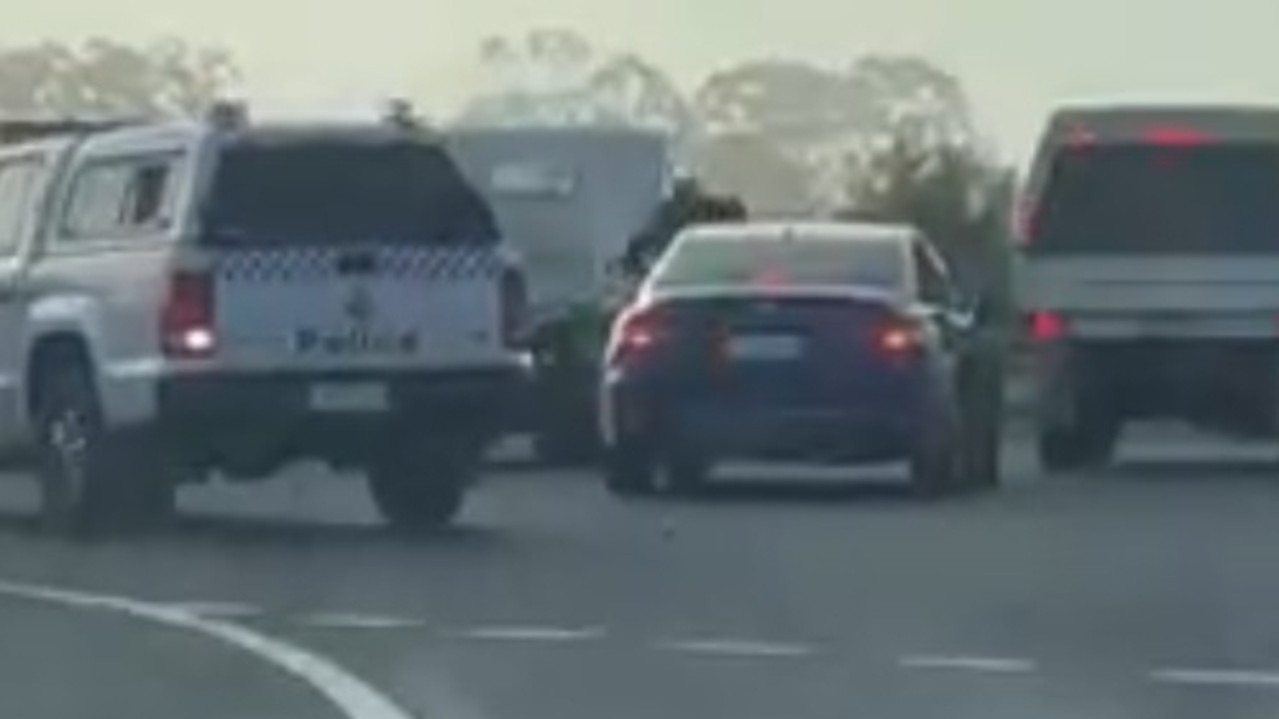 A dramatic police chase of a stolen flatbed truck was captured on the Toowoomba Bypass on Friday, June 30.