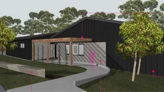 Artist impressions of the entry to the $2.4 million drug and alcohol rehabilitation facility at Wyong Creek known as The Glen for Women. Picture: supplied