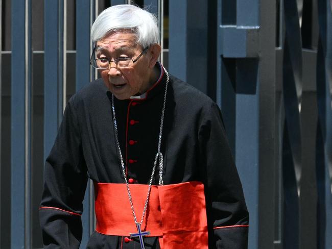 Cardinal Joseph Zen Ze-kiun leaves the general congregation meeting at The Vatican, on April 29, 2025. Picture: Andreas Solaro/AFP