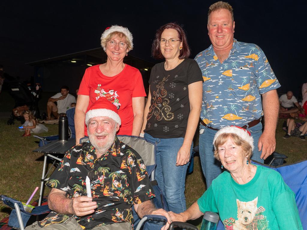 Michelle Christofferson, Jayne and Neill Thompson, John and Jeanette Canning at Carols in the Gardens, Mackay Regional Botanic Gardens, Saturday 2 December 2023 Picture:Michaela Harlow