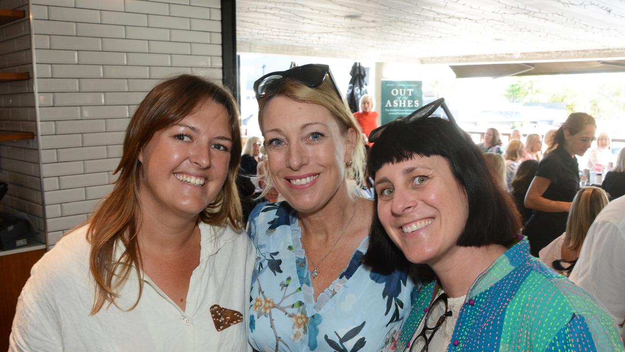 Maddi Thannhauser, Natasha Edwards and Dee Steinfort at Early Risers Gold Coast Women in Business breakfast at Edgewater Dining, Isle of Capri. Pic: Regina King