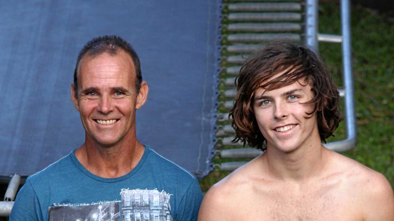 Michael Clunes and his son, Nick, who died after being struck by a car on Eudlo Rd. Picture: Contributed