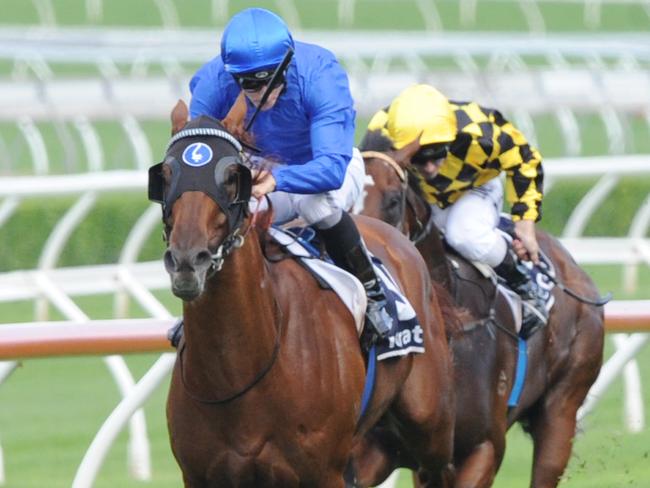 Photographs: Simon Bullard. Race 2 - 12:10PM MCGRATH ESTATE AGENTS SOUTH PACIFIC CLASSIC (1400 METRES). Winner 'Handfast' ridden by James McDonal