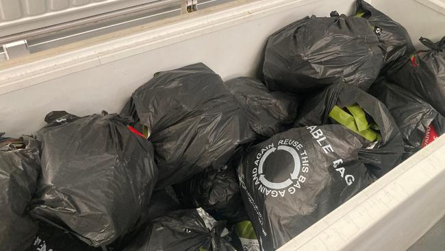 Police said they found loose tobacco wrapped up in multiple freezers. Picture: SAPOL