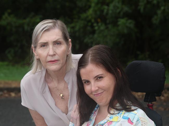 Leisa Menyweather and her disabled daughter Sarah Menyweather concerned about recent failures in communications during the cyclone. Picture Glenn Hampson