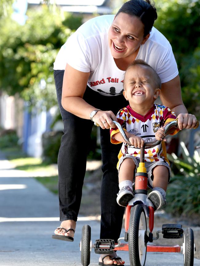 Quaden and mum Yarraka. Photograph; Renae Droop