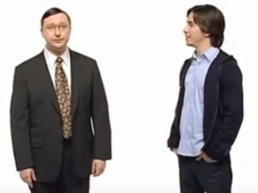 John Hodgman and Justin Long in the original Mac vs PC ads.