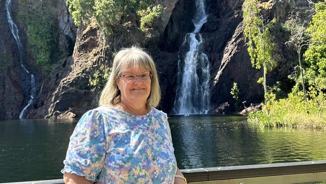 Vivien Hyndman while on holiday in Darwin at Wangi Falls Litchfield. Picture: Supplied