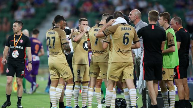 Teams are given drinks breaks when temperatures exceed a certain level. Picture: AAP