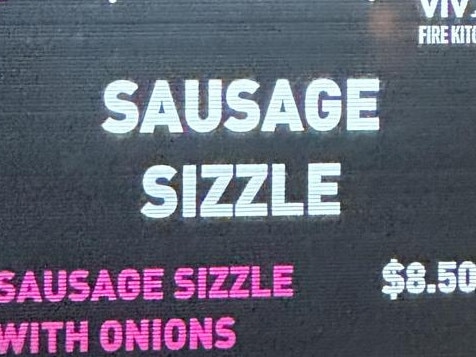 Vivid festival goers express their disgust at the expensive cost for a sausage sizzle at the 2024 light show in Sydney. Picture: Reddit