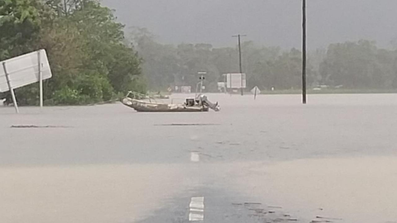 Cape Tribulation Rd near the Daintree Ferry on Saturday afternoon. Picture: David White