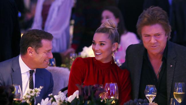 Jasmine Yarborough and Karl Stefanovic with good friend Richard Wilkins. Picture: Toby Zerna