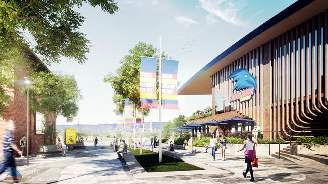 Adelaide Crows artist impressions of their new base at Thebarton Oval. Picture: City Collective