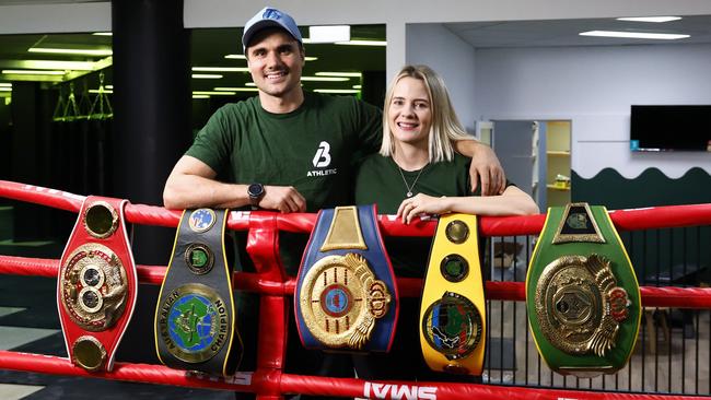 Former boxing champion Benny Kite and wife Channon Kite are set to opening B Athletic, a gymnasium with a heavy boxing and crossfit focus. The gym, situated at The Pier Shopping Centre, has a boxing ring, punching bags, saunas and ice baths. Picture: Brendan Radke