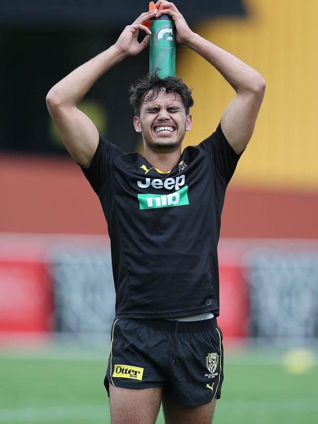 WA youngster Sydney Stack is training with Richmond after missing out on the draft in the hope of a late rookie lifeline. Picture: Michael Klein