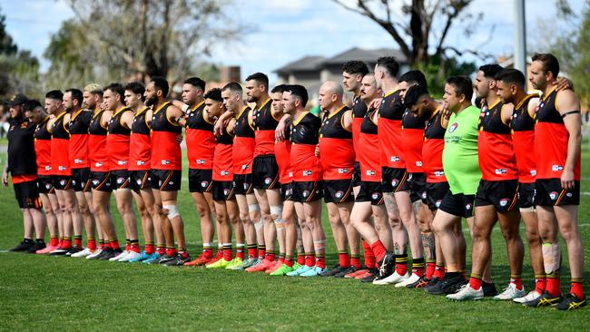 Fitzroy Stars come together before the NFNL Division 3 grand final. Picture: Josh Chadwick