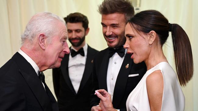 Charles mingled with David and Victoria Beckham during the Highgrove House dinner. Picture: Finnbarr Webster/Getty Images