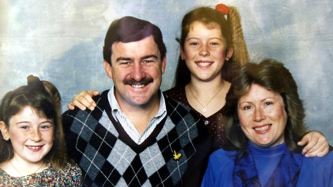 Rachelle Childs with parents Graham and Anne and sister Kristy (left) in undated photo.