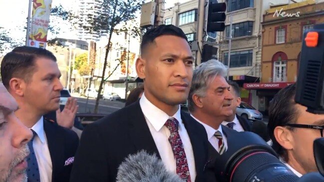 Folau arrives at court to challenge RA