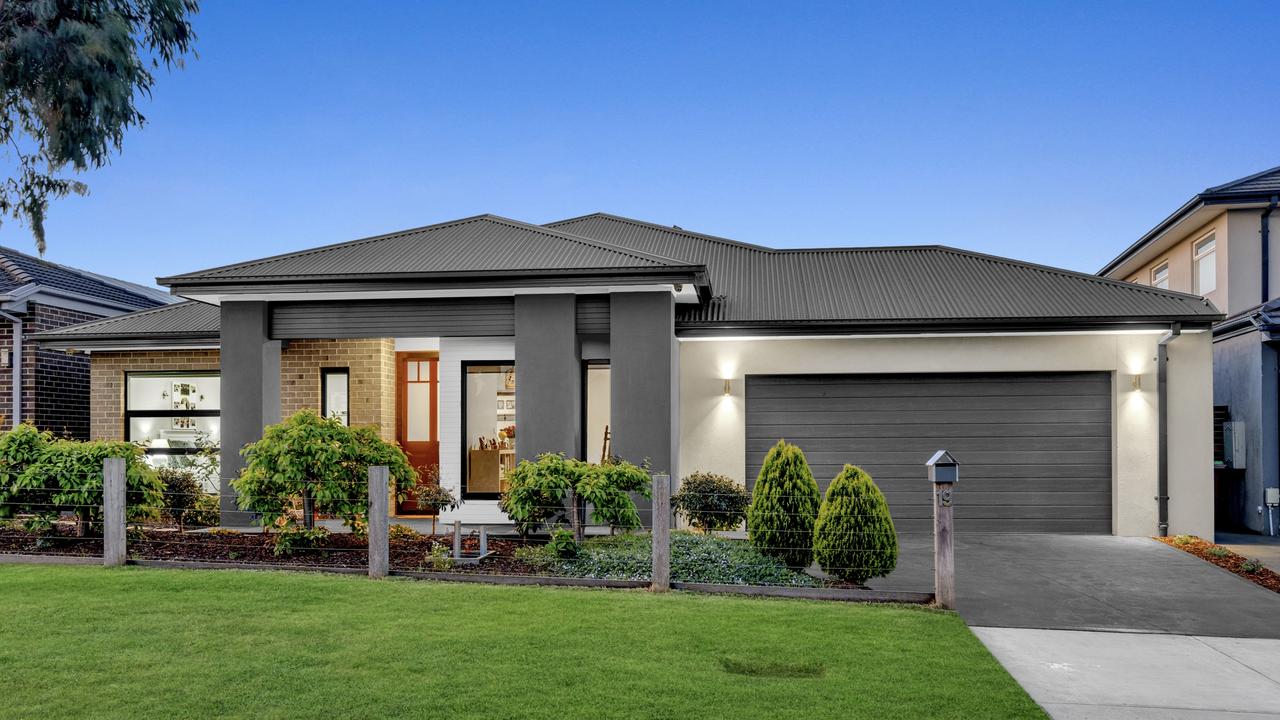 The stunning exterior of the Watson’s former display home in Cranbourne East where they have put their own touch on the home.