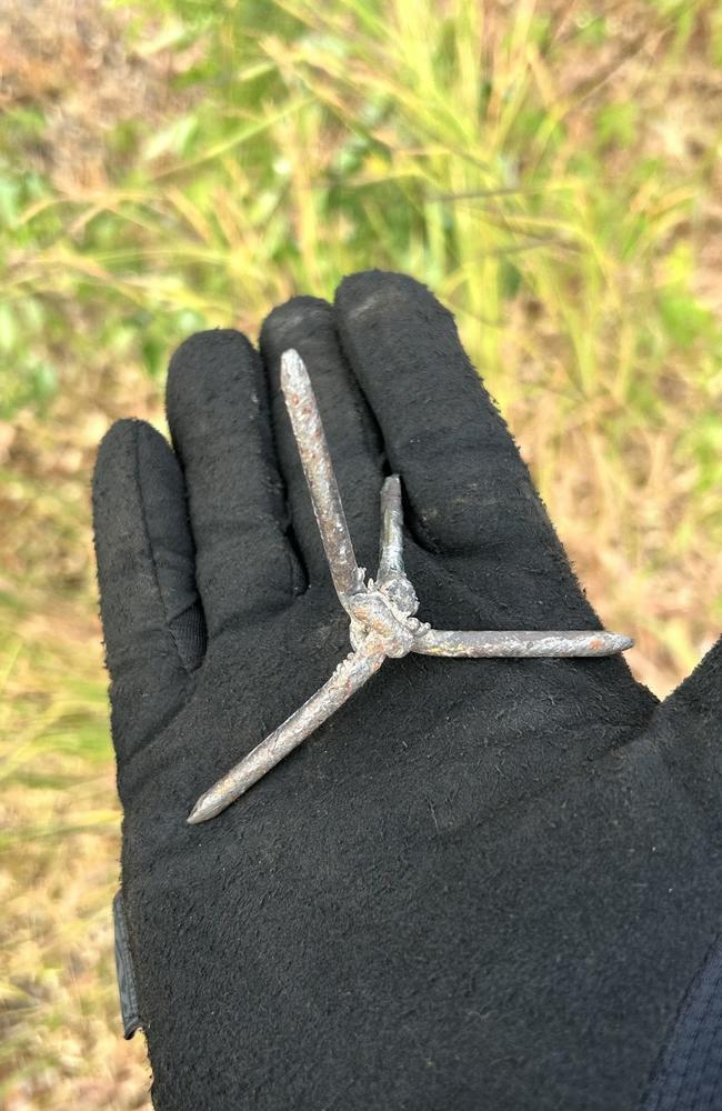 A security guard at Lee Point has landed in hospital after protesters allegedly threw spikes onto the development worksite. Picture: Supplied.