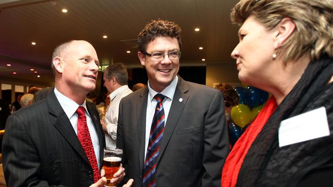 Hetty Johnston, pictured with former premier Campbell Newman and Southport MP Rob Molhoek, is no stranger to political circles.