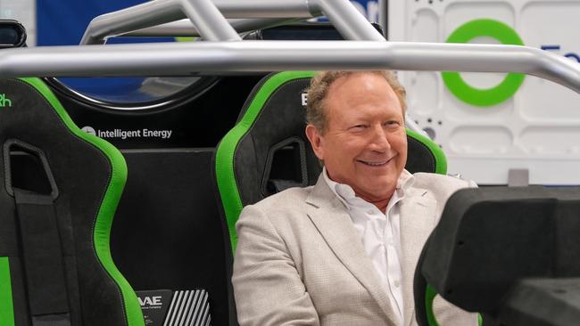 Fortescue chairman Andrew Forrest at the opening of the Fortescue WAE manufacturing plant at Kidlington in the UK. Picture: Jacquelin Magnay