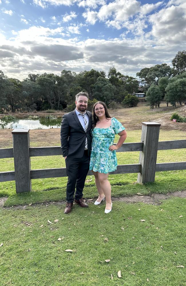 Michael and Imogen at a friends' wedding.