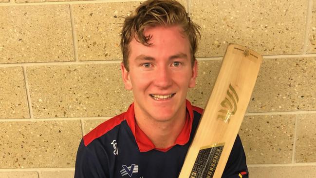 Ed Newman after his breakthrough century for Dandenong.