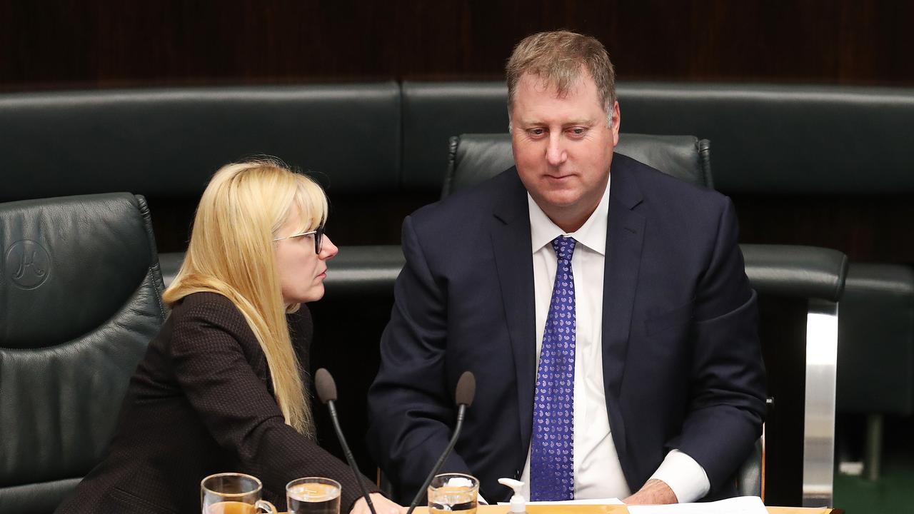 Independents Lara Alexander and John Tucker. Question time in the Tasmanian parliament. Picture: Nikki Davis-Jones