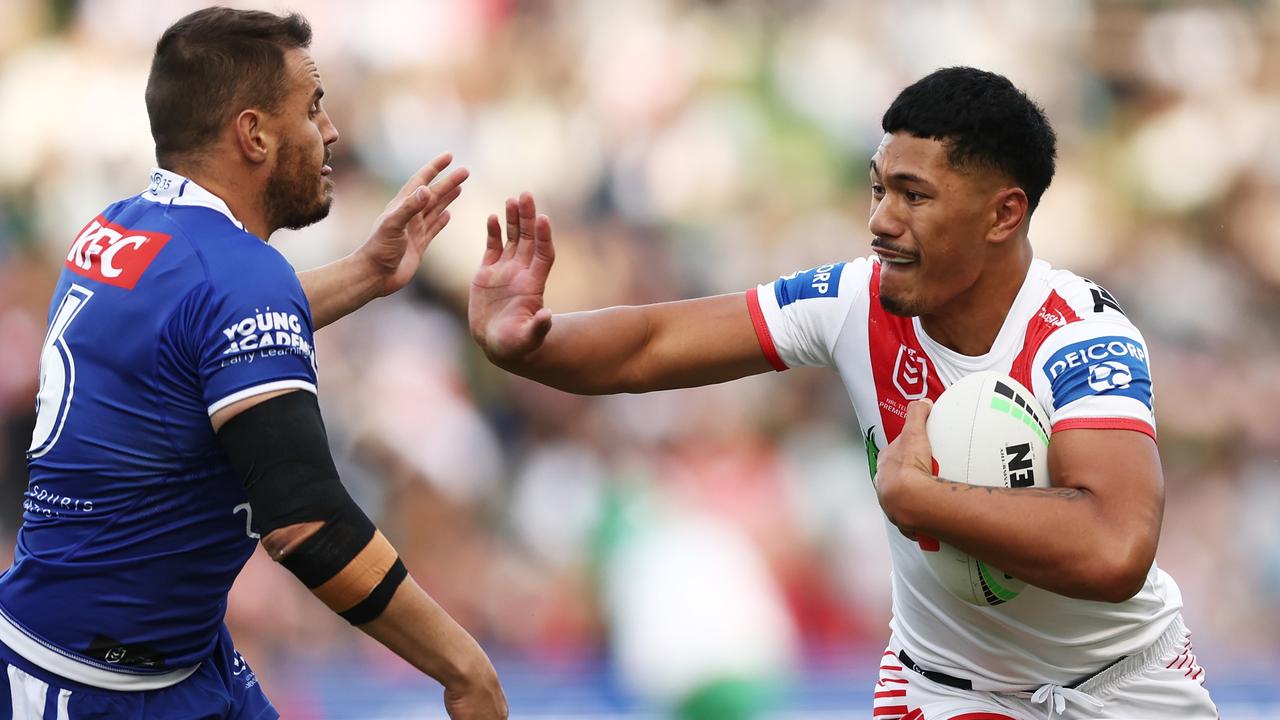 Junior Amone during his playing days with the Dragons. Photo: Matt King/Getty Images.