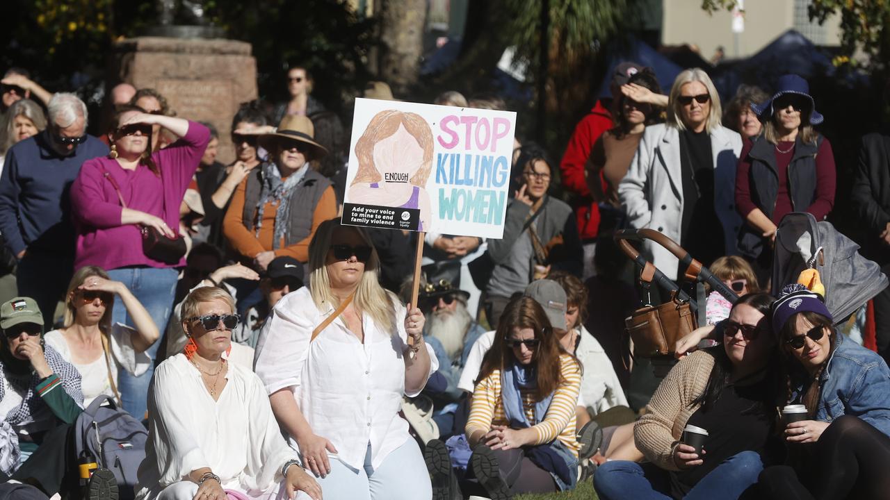 People gather at the National Rally Against Violence event in Hobart. Picture: Nikki Davis-Jones