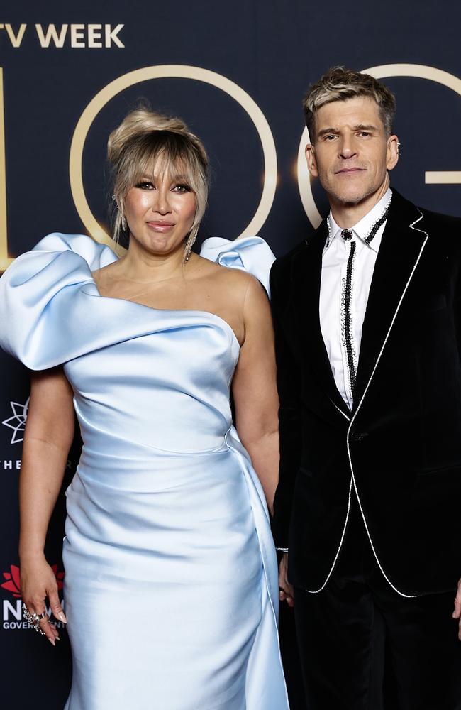 Osher Gunsberg with his wife. Picture: Getty Images