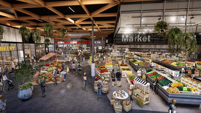 Artist’s image of the new-look fresh food precinct at Karingal Hub. Picture: Supplied