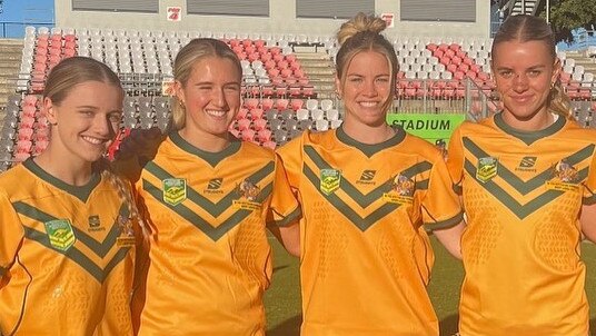 Stingrays of Shellharbour girls selected for the Australian U18 Schoolgirls side (left to right) Caley Tallon-Henniker, Evie McGrath, Kasey Reh and Indie Bostock. Picture: Stingrays of Shellharbour Facebook