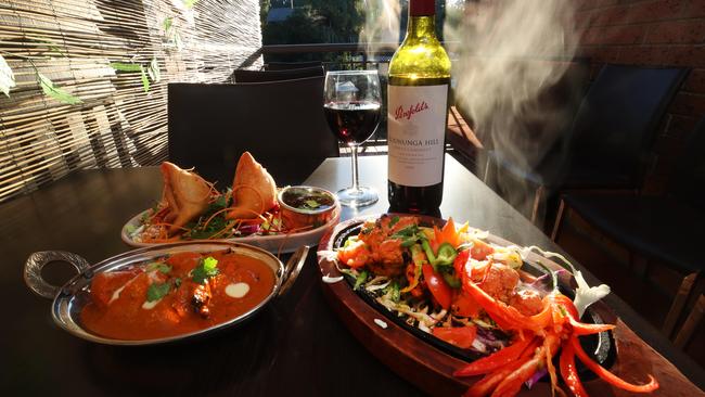 Some of the food on offer at the Bollywood Bar. Picture: Glenn Hampson.